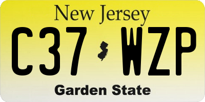 NJ license plate C37WZP