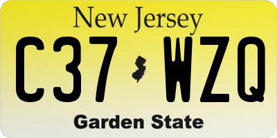 NJ license plate C37WZQ
