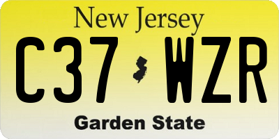 NJ license plate C37WZR