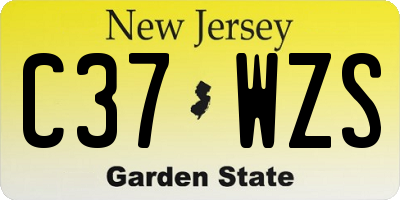 NJ license plate C37WZS