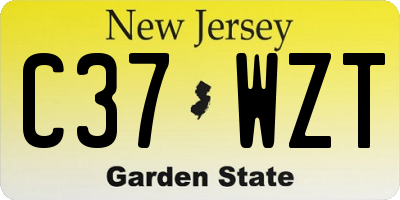 NJ license plate C37WZT
