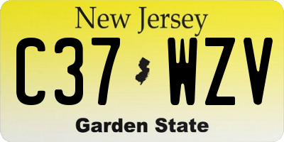 NJ license plate C37WZV