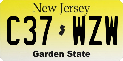 NJ license plate C37WZW
