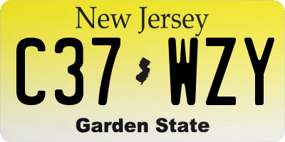 NJ license plate C37WZY