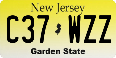 NJ license plate C37WZZ