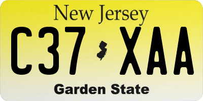 NJ license plate C37XAA