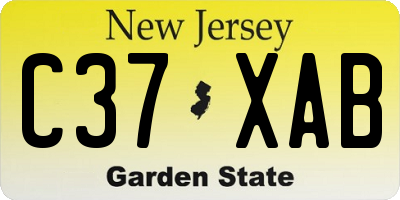 NJ license plate C37XAB
