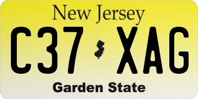 NJ license plate C37XAG