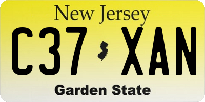 NJ license plate C37XAN