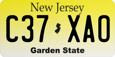 NJ license plate C37XAO
