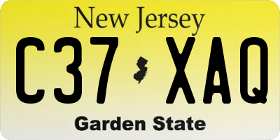 NJ license plate C37XAQ