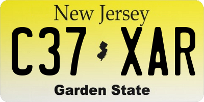 NJ license plate C37XAR
