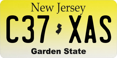 NJ license plate C37XAS