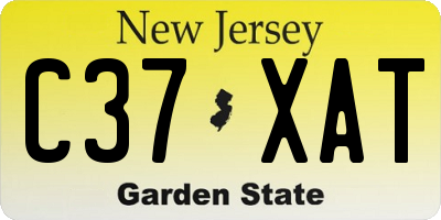 NJ license plate C37XAT
