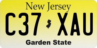 NJ license plate C37XAU