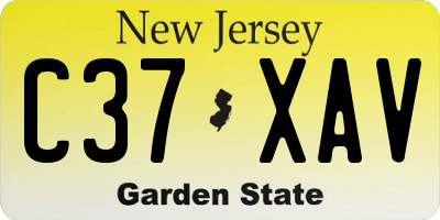 NJ license plate C37XAV
