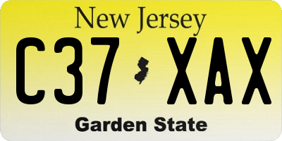 NJ license plate C37XAX