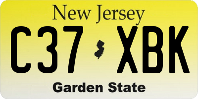 NJ license plate C37XBK