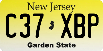 NJ license plate C37XBP