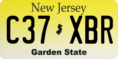 NJ license plate C37XBR