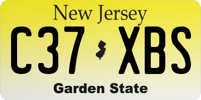 NJ license plate C37XBS