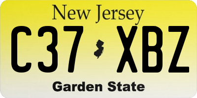 NJ license plate C37XBZ