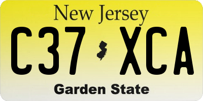 NJ license plate C37XCA