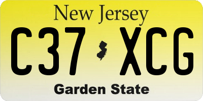 NJ license plate C37XCG
