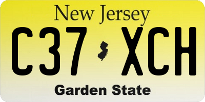NJ license plate C37XCH