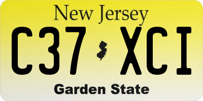 NJ license plate C37XCI
