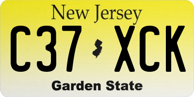 NJ license plate C37XCK
