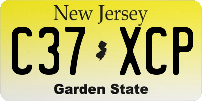NJ license plate C37XCP