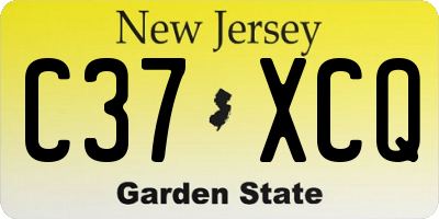 NJ license plate C37XCQ