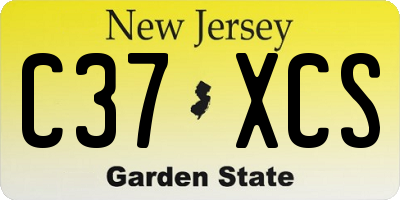 NJ license plate C37XCS