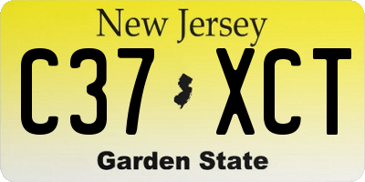 NJ license plate C37XCT