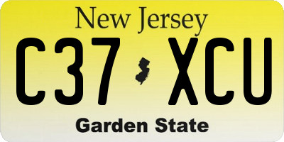 NJ license plate C37XCU