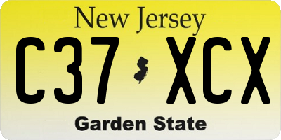 NJ license plate C37XCX