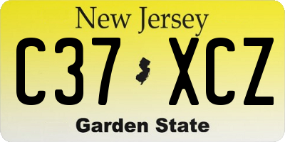 NJ license plate C37XCZ