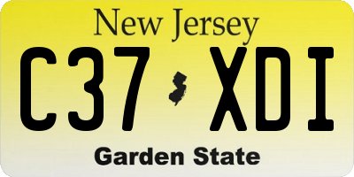 NJ license plate C37XDI