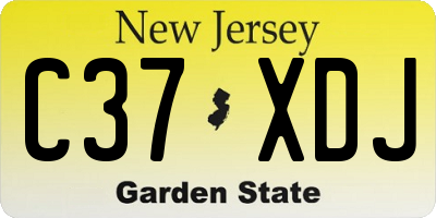 NJ license plate C37XDJ