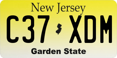 NJ license plate C37XDM