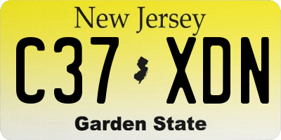 NJ license plate C37XDN