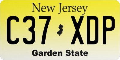 NJ license plate C37XDP