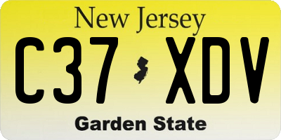 NJ license plate C37XDV