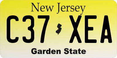 NJ license plate C37XEA
