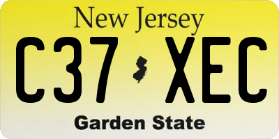 NJ license plate C37XEC