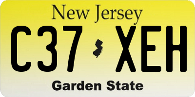 NJ license plate C37XEH