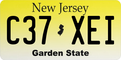 NJ license plate C37XEI