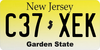 NJ license plate C37XEK