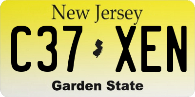 NJ license plate C37XEN